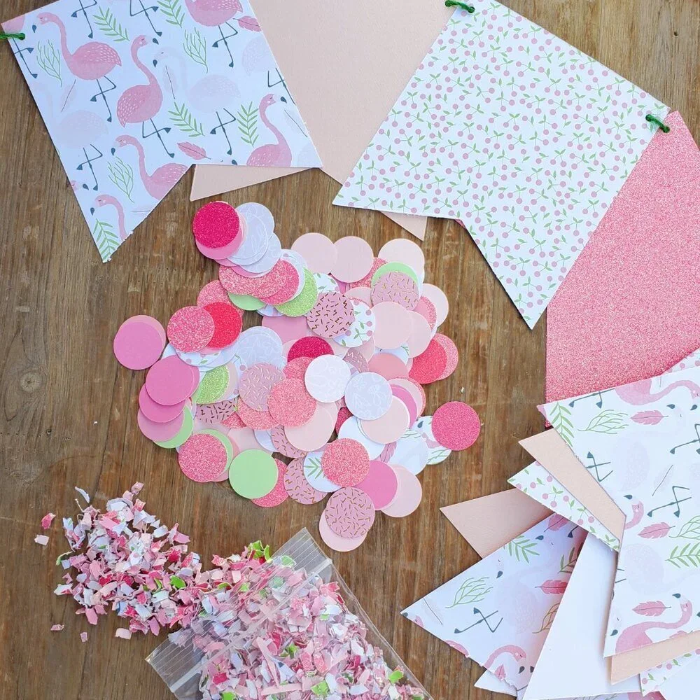 Flamingo Pink and Green Party Decorations Set